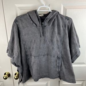 Carbon 2 Cobalt Short Sleeve Hooded Poncho Gray L/XL